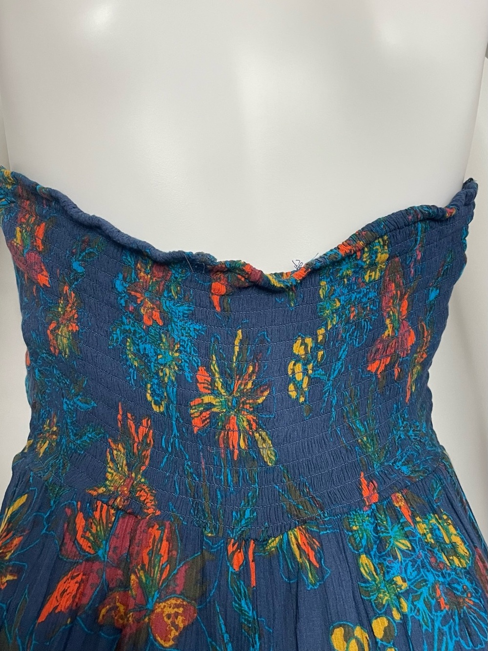 Free People One Step Ahead Maxi Dress Blue Floral Boho Sleeveless Size Large L - Picture 8 of 8